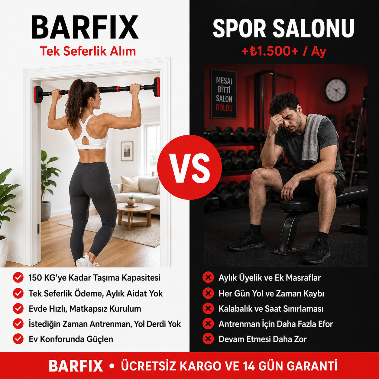 BarFix Ayarlanabilir Kapı Barfiksi